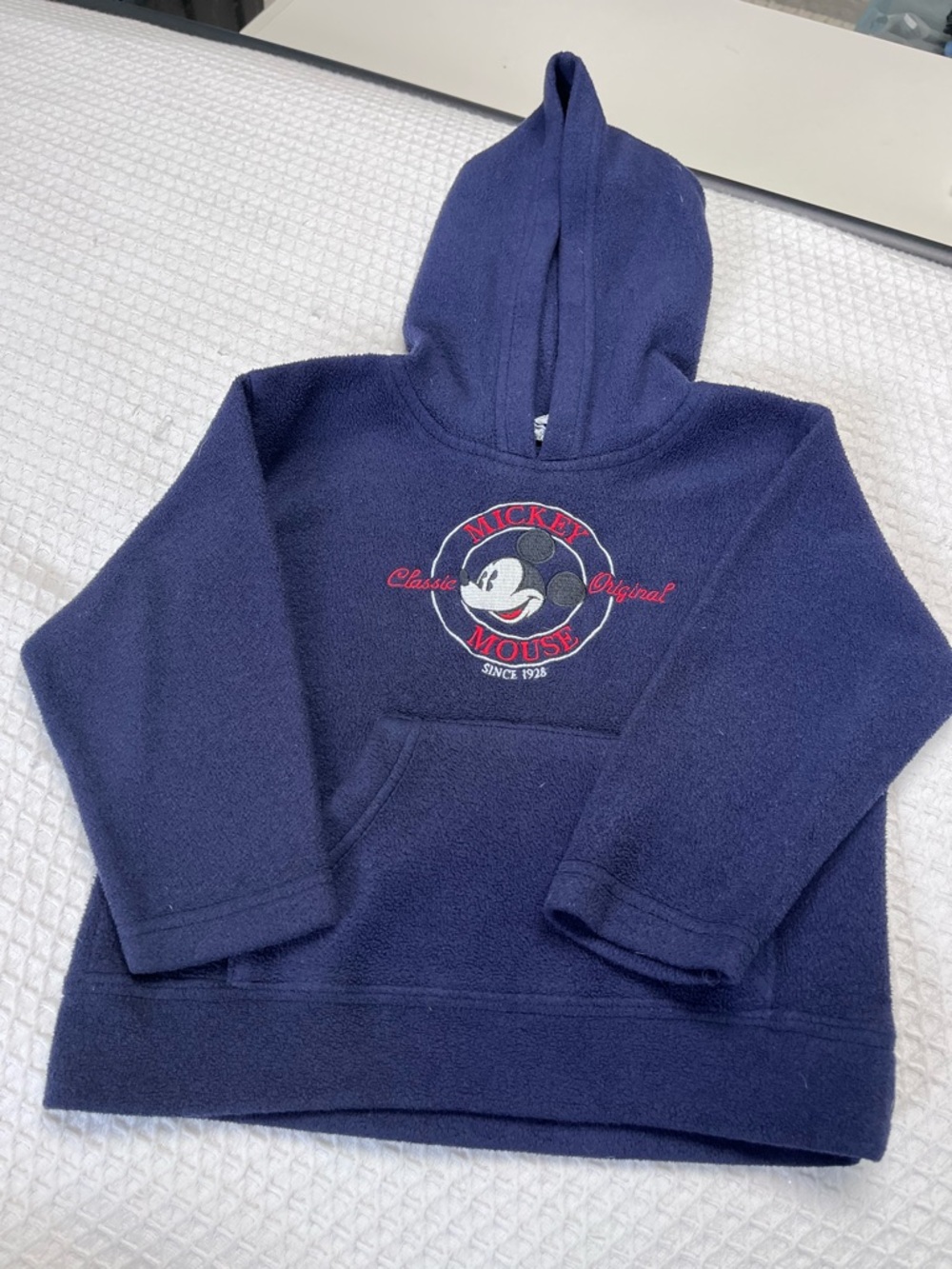 Disney Navy Hoodie with Red Mickey Embroidery